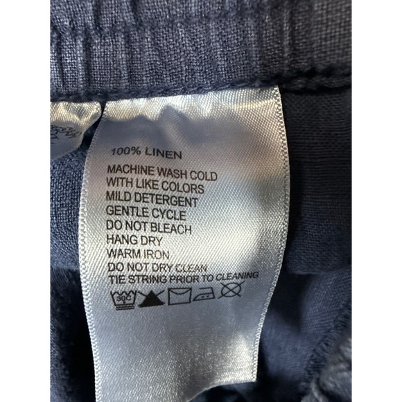 Tommy Bahama Linen Relaxed Fit Drawstring Waist Pants Womens Size XS Blue Cruise - Picture 4 of 13